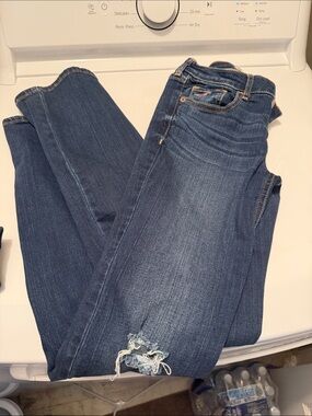 Hollister Dark Blue Skinny Jeans with Faded Detail